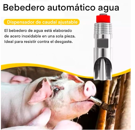 10Pcs Bebedero Chupón para Cerdo, Bebedero de Pezón de Acero Inoxidable, Riego Automático de Cerdo con Filtro para Cerdos, Alimentador ,Automático de Agua Waterer Feeder, Adecuado para Cerdos, Ovejas GRADO B
