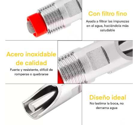 10Pcs Bebedero Chupón para Cerdo, Bebedero de Pezón de Acero Inoxidable, Riego Automático de Cerdo con Filtro para Cerdos, Alimentador ,Automático de Agua Waterer Feeder, Adecuado para Cerdos, Ovejas GRADO B