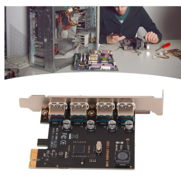 Adaptador Tarjeta De Expansión Pci-e A Usb 3.0 De 4 Puertos GRADO B