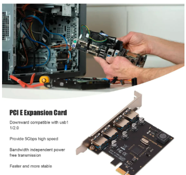 Adaptador Tarjeta De Expansión Pci-e A Usb 3.0 De 4 Puertos GRADO B