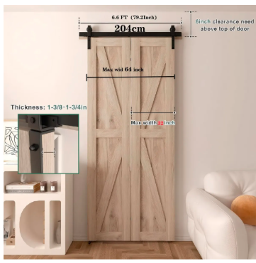 2M 6.6FT HERRAJE RIEL PARA PUERTA CORREDIZA P GRADO B