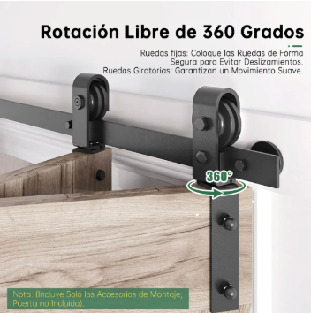 2M 6.6FT HERRAJE RIEL PARA PUERTA CORREDIZA P GRADO B