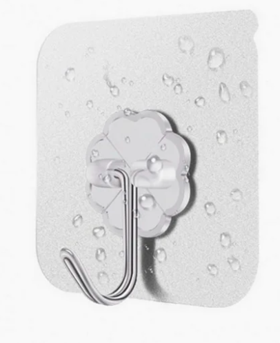 Ganchos Adhesivos Transparentes, 20 PCS Ganchos de Baño Adhesivos Ganchos Impermeables y Reutilizables Sin Costura, Gancho de Pared de Cocina con Ganchos Inoxidables GRADO B