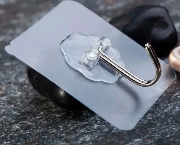 Ganchos Adhesivos Transparentes, 20 PCS Ganchos de Baño Adhesivos Ganchos Impermeables y Reutilizables Sin Costura, Gancho de Pared de Cocina con Ganchos Inoxidables GRADO B