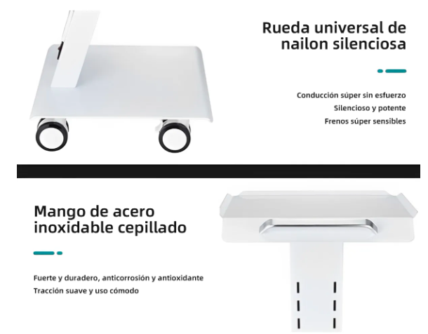 MESA MÃ³VIL ESCUELAS RUEDAS GIRATORIAS 3 ENCHUFES SEPARADOS GRADO B