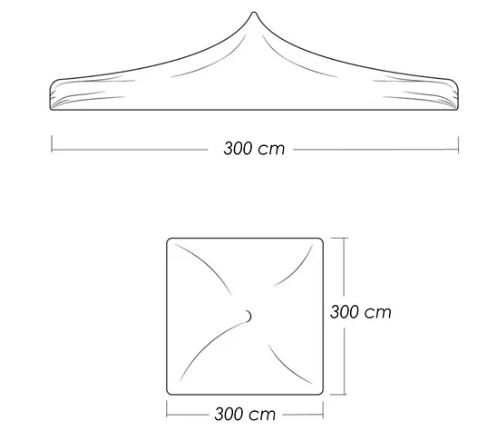 Repuesto de lona toldo para jardin impermeable GazebosAMARILLA 3X3M  GRADO B