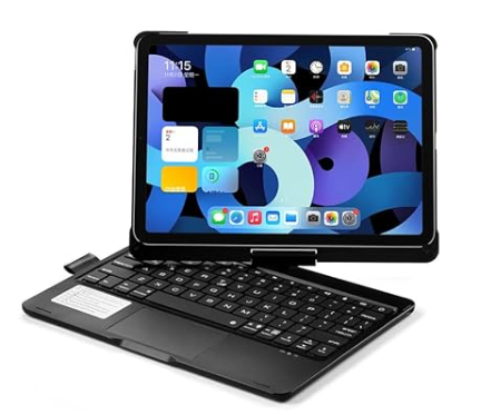 JRFF&GWKY-FUNDA TECLADO GIRATORIO 360° DESMONTABLE BLUETOOTH PARA IPAD PRO/AIR 11 (1RA-4TA GEN). IPAD AIR 10.9 (4TA-5TA GEN). IPAD 10MA-11MA GEN - TiendaKomet México