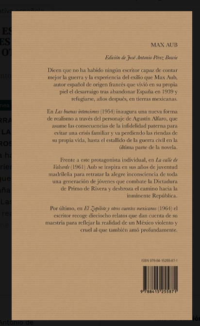 LIBRO: NARRATIVA ESCOGIDA POR MAX AUB GRADO B