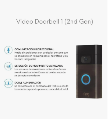 timbre con cámara ring video doorbell 2da gen GRADO B