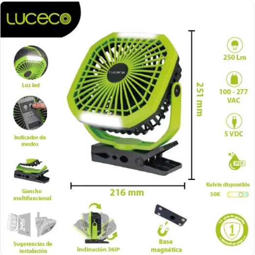 LINTERNA RECARGABLE LUCECO LILF70R50-MX LED 250LM VERDE LIMA IP65 BLANCO GRADO B