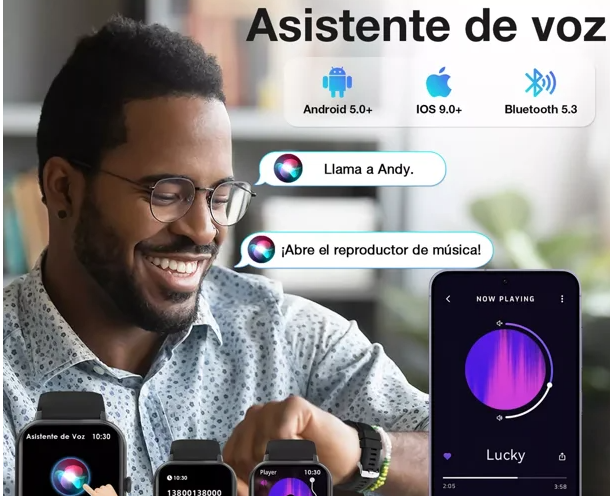 RELOJ INTELIGENTE PARA EL SEGUIMIENTO DE DATOS DE EJERCICIO | RECEPCIÓN, CONVERSIÓN Y RED INALÁMBRICA COLOR DORADO GRADO B