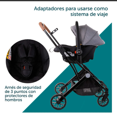 SISTEMA DE VIAJE CARRIOLA 3-EN-1 SAFETY 1ST SIT & GO GRIS NEGRO GRADO B