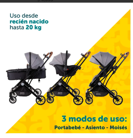 SISTEMA DE VIAJE CARRIOLA 3-EN-1 SAFETY 1ST SIT & GO GRIS NEGRO GRADO B