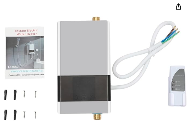 CALENTADOR DE AGUA INSTANTÃ¡NEO ELÉCTRICO TÃ¡CTIL REMOTO 4000W COLOR BLANCO GRADO B
