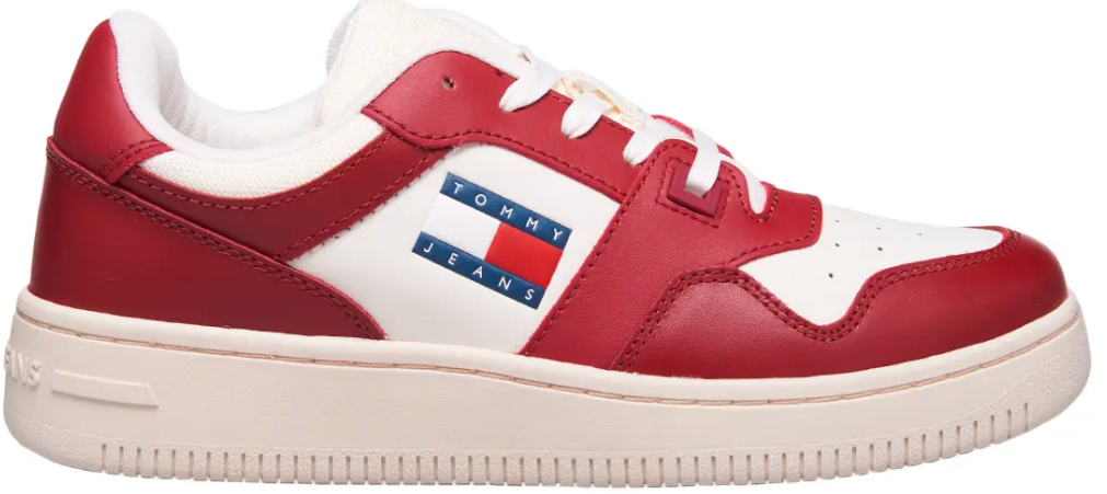 TENIS TOMMY JEANS PARA MUJER EN0EN02505 MAGMA RED LISA 25 MX GRADO B