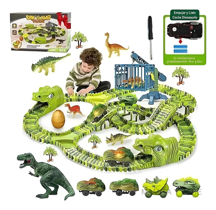 279 PZS JUGUETES DE DINOSAURIO PISTA PARA NIÑOS CON 4 COCHES 2 GRADO B