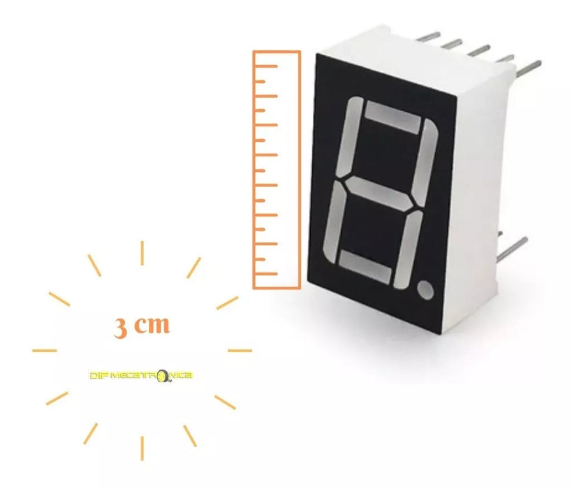 display de 7 segmentos anodo catodo 5 pzas GRADO B