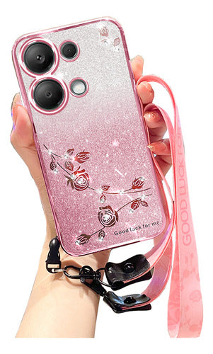 brillo brillante carcasa cute funda para xiaomi correas