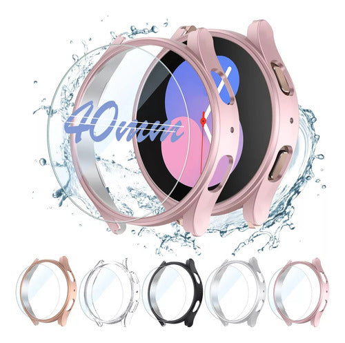5 FUNDA + 5 MICA PARA SAMSUNG GALAXY WATCH 4 5 40MM 44MM