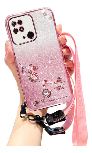 brillo brillante carcasa cute funda para xiaomi correas