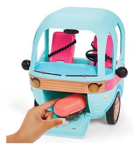glamper l.o.l. surprise! glam n' go camper set de juego 4-en-1 con auto, casa, pasarela y piscina, mÃ¡s de 50 sorprendentes accesorios, y funciÃ³n de juego 360Â° con zona de agua para diversiÃ³n completa