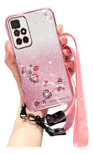 brillo brillante carcasa cute funda para xiaomi correas