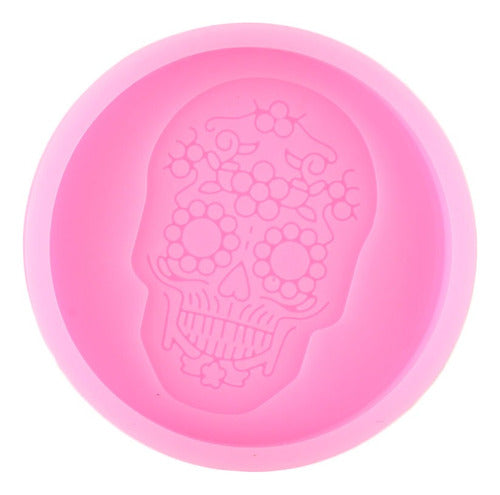 1pcs Molde De Silicon Calavera Soporte Para Teléfono Llavero