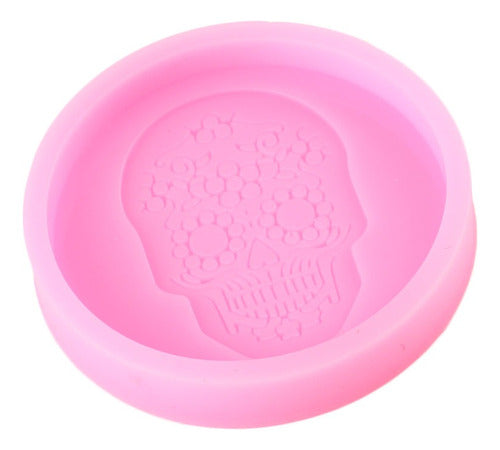 1pcs Molde De Silicon Calavera Soporte Para Teléfono Llavero