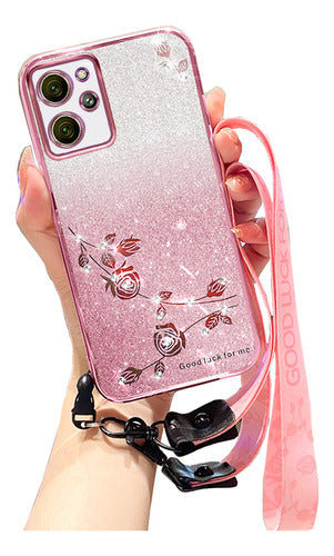 brillo brillante carcasa cute funda para xiaomi correas