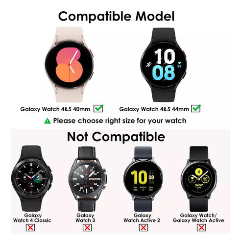 5 FUNDA + 5 MICA PARA SAMSUNG GALAXY WATCH 4 5 40MM 44MM