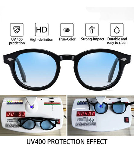 Gafas De Sol Johnny Depp Redondas Vintage ProtecciOn Uv400