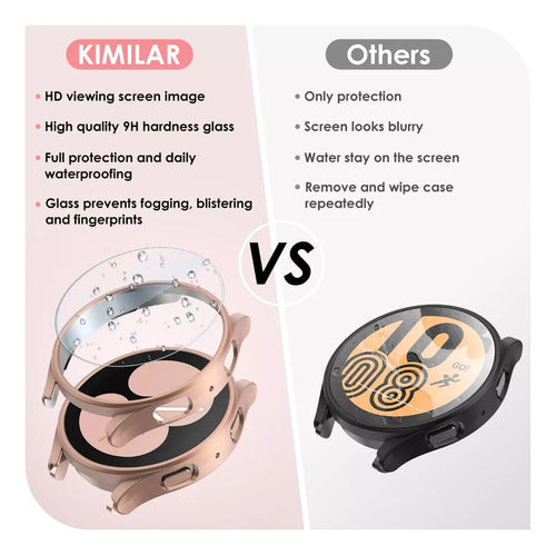 5 FUNDA + 5 MICA PARA SAMSUNG GALAXY WATCH 4 5 40MM 44MM