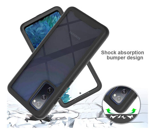 FUNDA SILICONA 2 EN 1 SAMSUNG A71 4G TRANSPARENTE BORDE EN NEGRO
