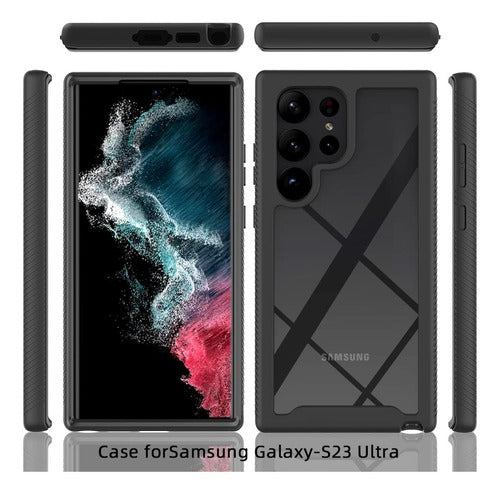 FUNDA SILICONA 2 EN 1 SAMSUNG A71 4G TRANSPARENTE BORDE EN NEGRO