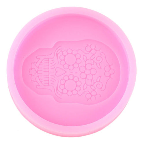 1pcs Molde De Silicon Calavera Soporte Para Teléfono Llavero