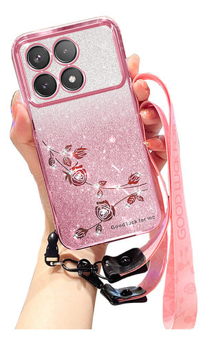 brillo brillante carcasa cute funda para xiaomi correas