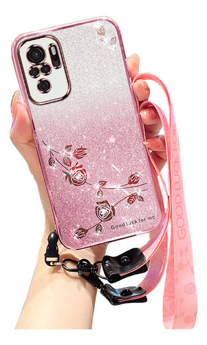 brillo brillante carcasa cute funda para xiaomi correas