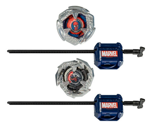 beyblade x pack mÃºltiple de marvel spider-man vs venom