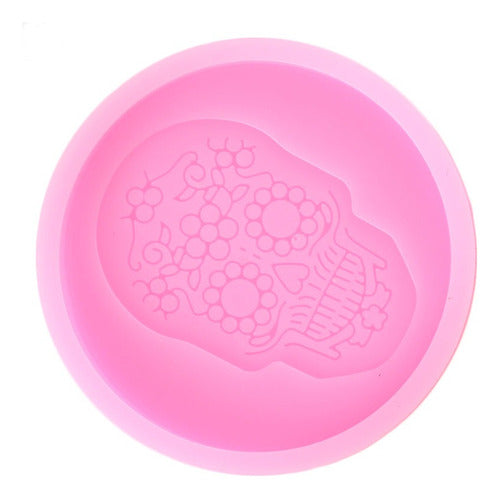 1pcs Molde De Silicon Calavera Soporte Para Teléfono Llavero
