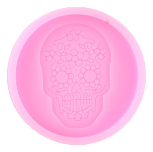 1pcs Molde De Silicon Calavera Soporte Para Teléfono Llavero
