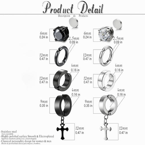 20 pzs percng falsos aretes acero noxdable para hombre 1