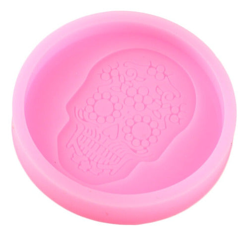 1pcs Molde De Silicon Calavera Soporte Para Teléfono Llavero
