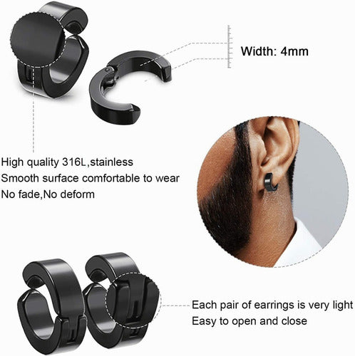 20 pzs percng falsos aretes acero noxdable para hombre 1