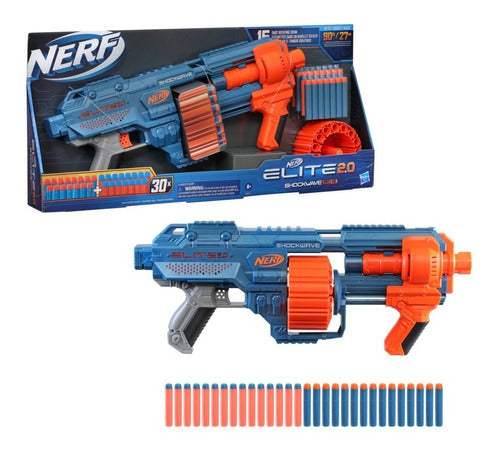 Lanzador Nerf Elite 2.0 Shockwave RD-15 (30 Dardos, Grado B)