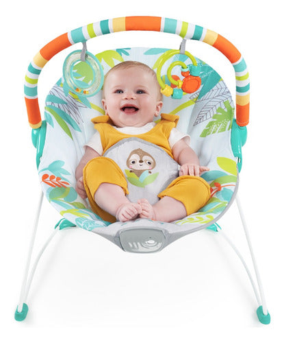 silla mecedora para bebÃ© bright starts rainforest vibes safari fun gris GRADO B