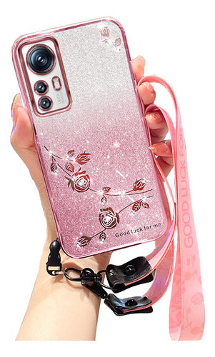 brillo brillante carcasa cute funda para xiaomi correas