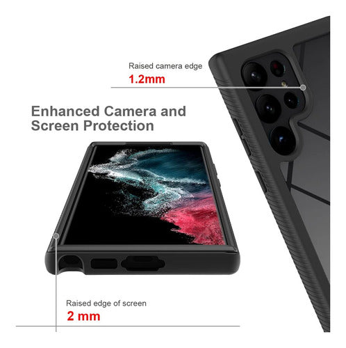FUNDA SILICONA 2 EN 1 SAMSUNG A71 4G TRANSPARENTE BORDE EN NEGRO