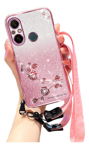 brillo brillante carcasa cute funda para xiaomi correas