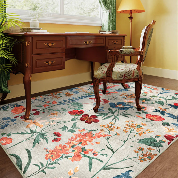 180X270CM ALFOMBRA DECORATIVA SALA ESTILO MODERNO FLORAL GRADO A.