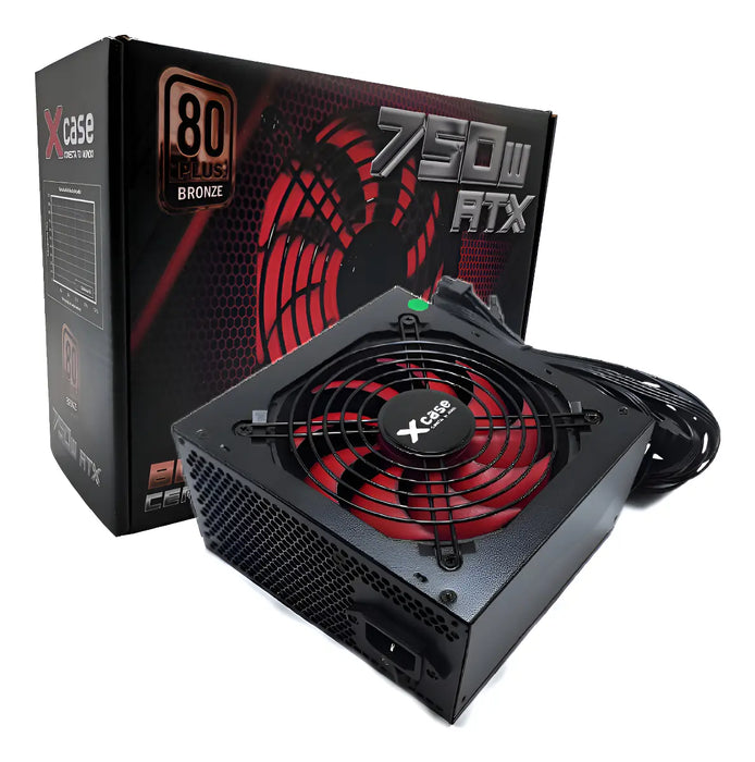 FUENTE DE PODER XCASE 750W GAMER CERTIFICADA 80 PLUS BRONZE GRADO B